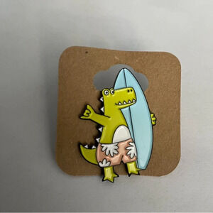 $5 bundled  - Surfing Crocodile Enamel Pin